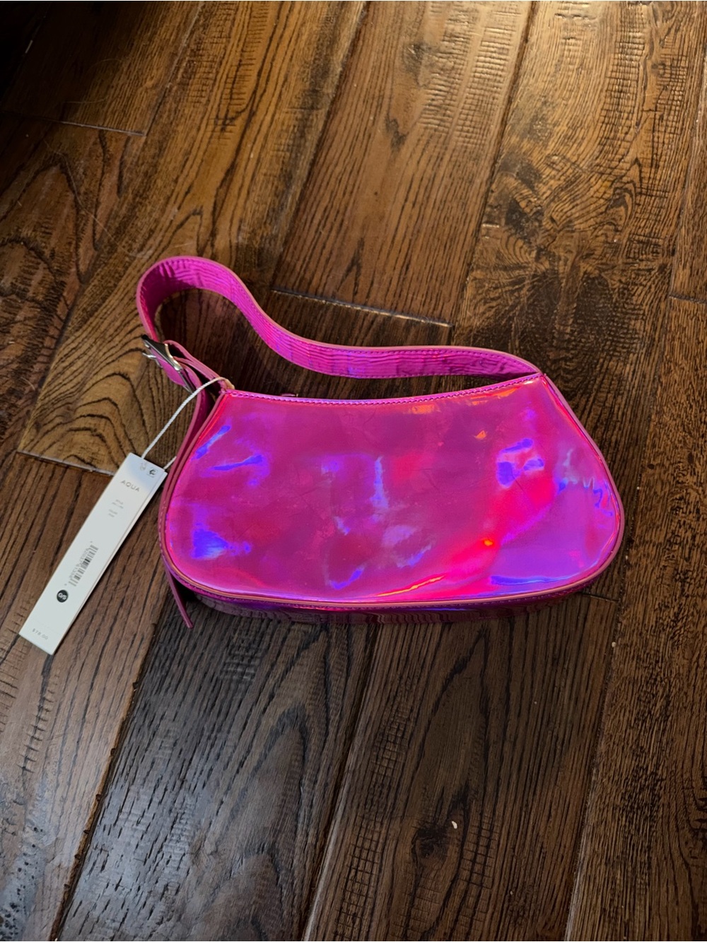 NWT AQUA Iridescent Pink Shoulder Bag